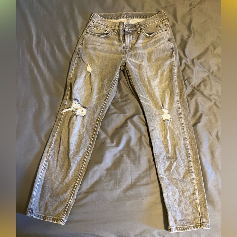Distressed Gray Jeans